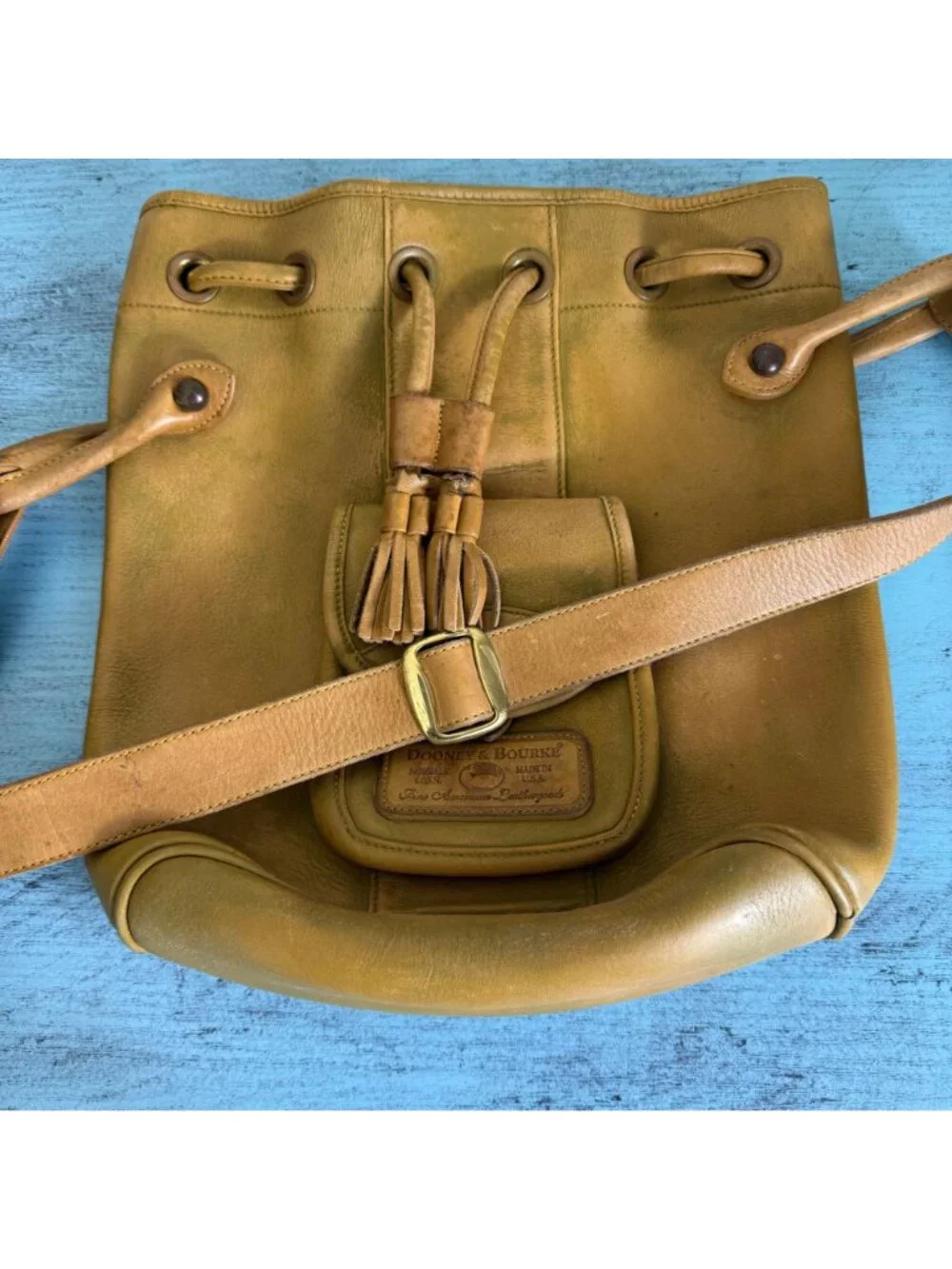 Dooney & Bourke Vintage One Regent Street Leather Drawstring Bucket Bag